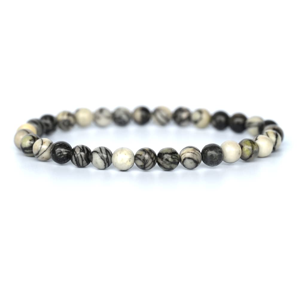 Angelstones Gemstones 6mm Round Beads Healing Crystal Bracelet for women | Natural Gemstone, Handmade Gifts for Women, Healing Crystal Round Beaded Stretch Bracelets, Unisex Jewelry for Women and Men