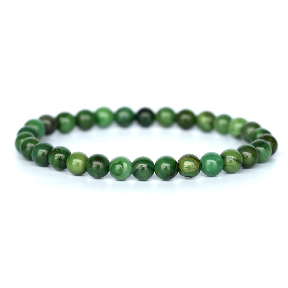 Angelstones Gemstones 6mm Round Beads Healing Crystal Bracelet for women | Natural Gemstone, Handmade Gifts for Women, Healing Crystal Round Beaded Stretch Bracelets, Unisex Jewelry for Women and Men