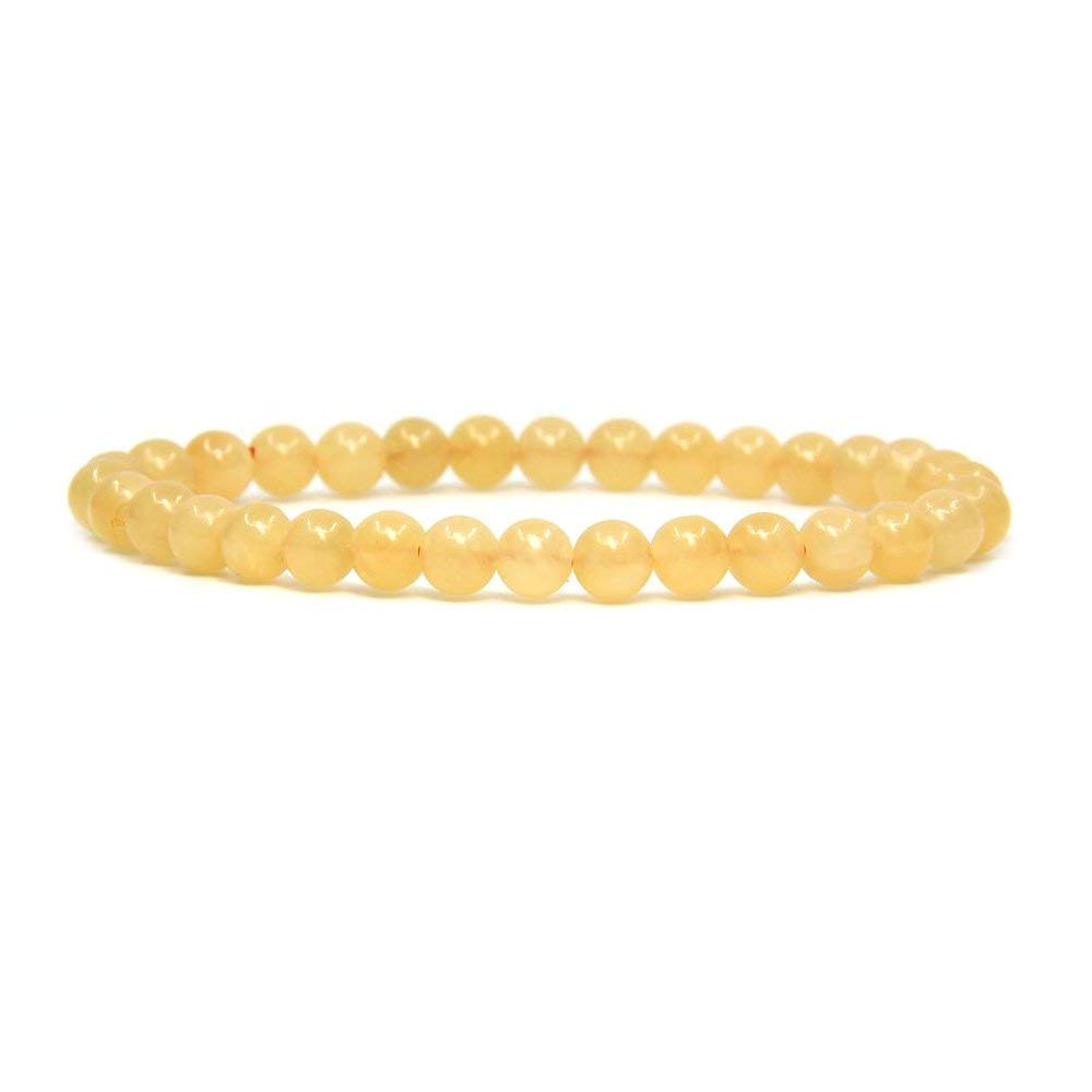 Angelstones Gemstones 6mm Round Beads Healing Crystal Bracelet for women | Natural Gemstone, Handmade Gifts for Women, Healing Crystal Round Beaded Stretch Bracelets, Unisex Jewelry for Women and Men