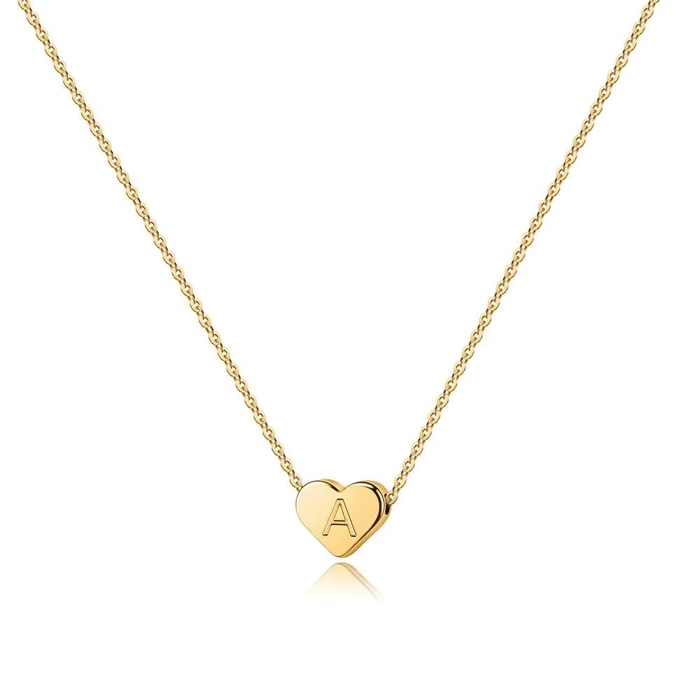 Turandoss Heart Initial Necklace for Girls, 14K Gold Plated Birthday Gift | Personalized Initial Necklace, Tiny Heart Letter Pendant, Dainty Alphabet Jewelry, Birthday Gift for Girls Teens Ages 8-16