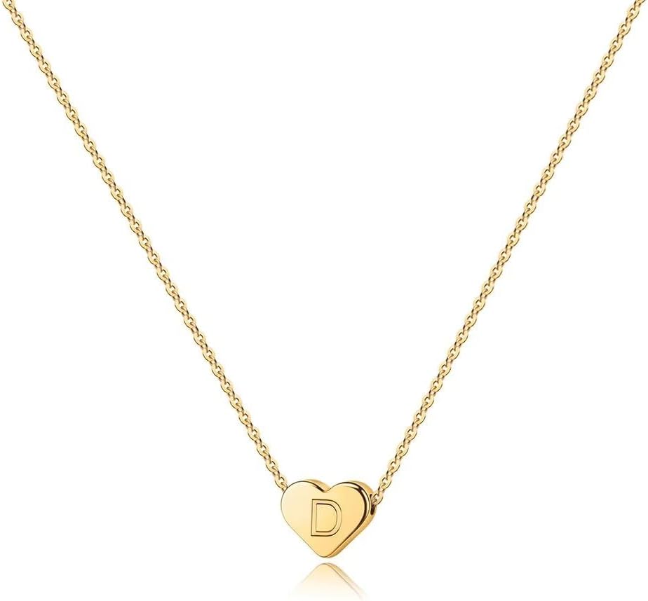 Turandoss Heart Initial Necklace for Girls, 14K Gold Plated Birthday Gift | Personalized Initial Necklace, Tiny Heart Letter Pendant, Dainty Alphabet Jewelry, Birthday Gift for Girls Teens Ages 8-16