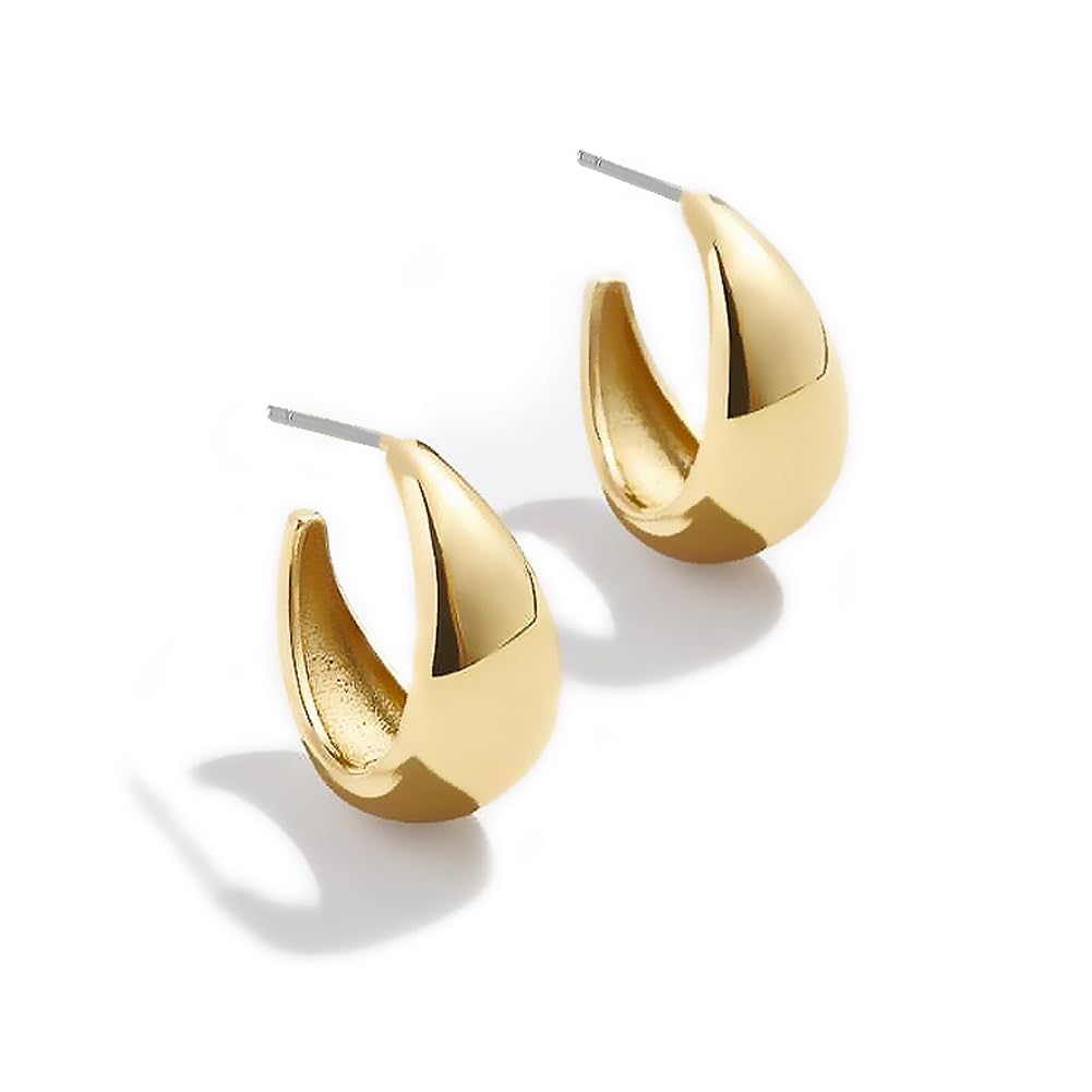 14K Gold Plated Illusion Stud Earrings for Women | Triple Huggie Hoop Earrings for One Hole| Trendy Simple Hypoallergenic Fashion Accessories Gold Jewelry Gifts for Womens