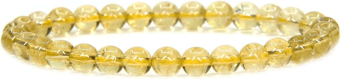 Angelstones Gemstones 6mm Round Beads Healing Crystal Bracelet for women | Natural Gemstone, Handmade Gifts for Women, Healing Crystal Round Beaded Stretch Bracelets, Unisex Jewelry for Women and Men