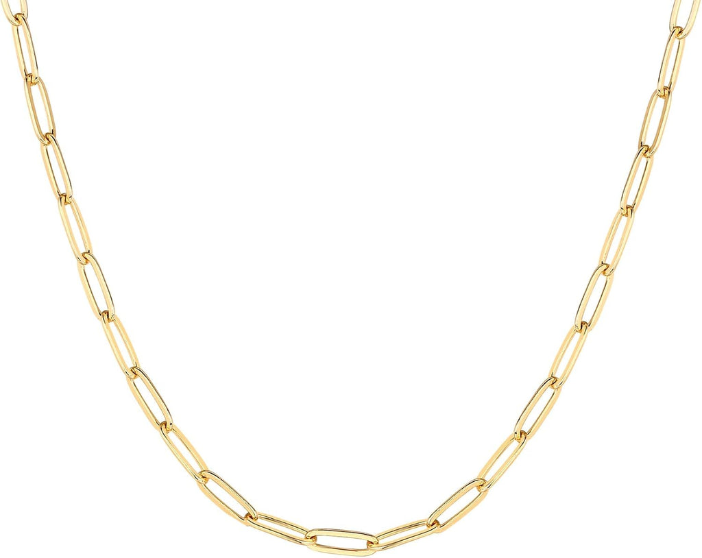 PAVOI Chain Necklace for Women, 14K Gold Plated Adjustable Layering Chain