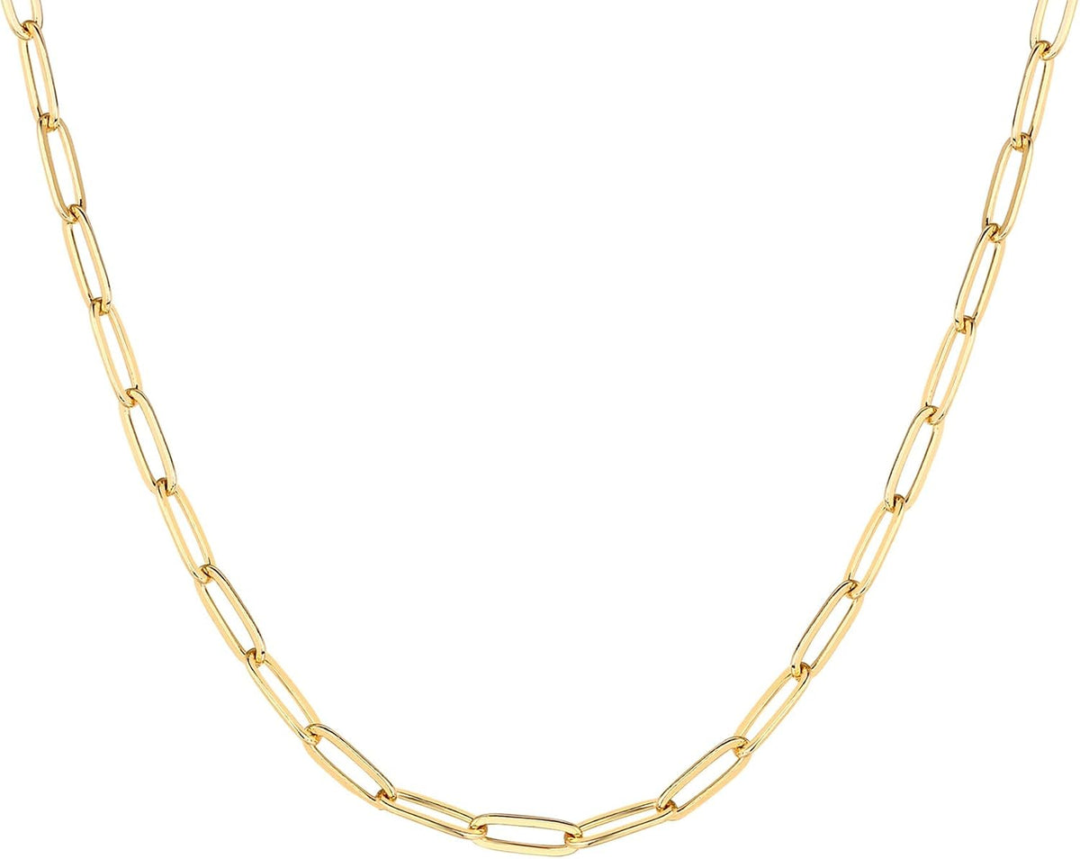 PAVOI Chain Necklace for Women, 14K Gold Plated Adjustable Layering Chain