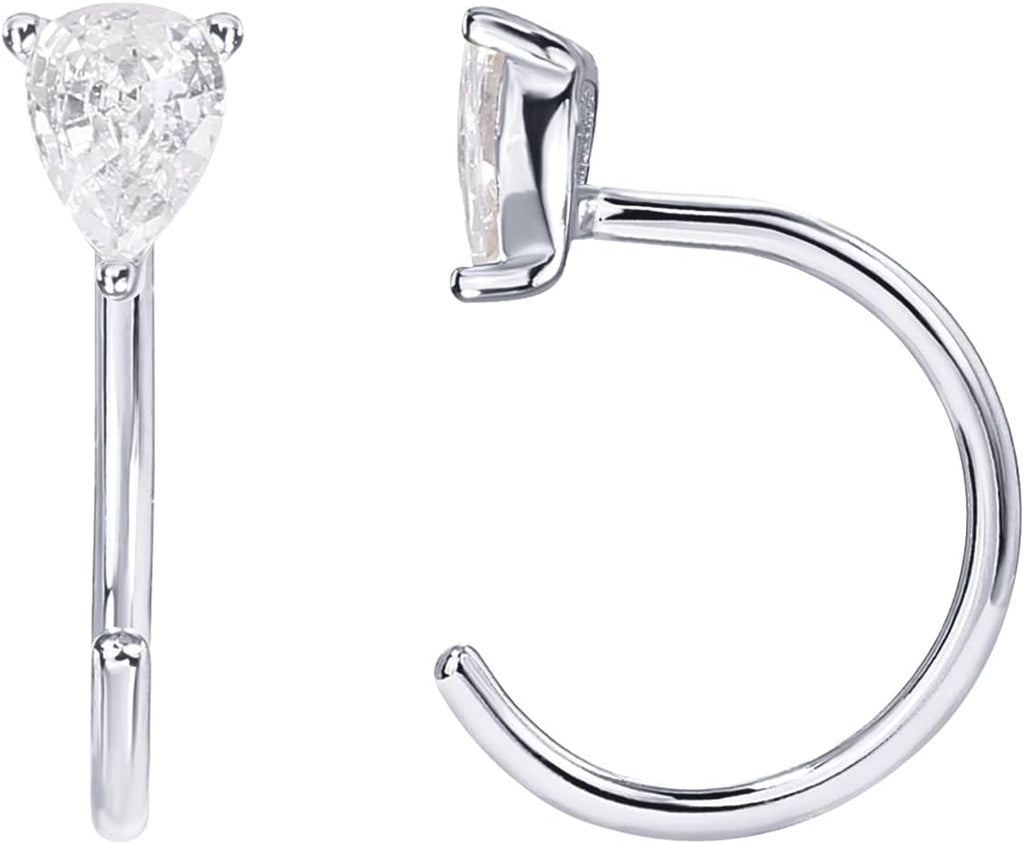 PAVOI 14K Gold Plated Half Hoop Earring for Women, Cartilage Huggie Earring | Hypoallergenic 925 Sterling Silver Earrings, Dainty Huggie Hoop Earrings