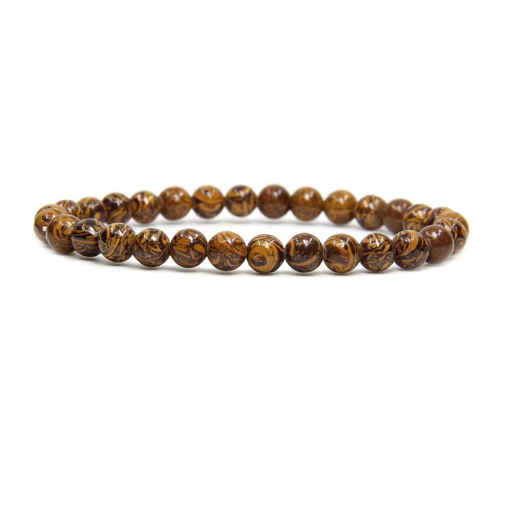 Angelstones Gemstones 6mm Round Beads Healing Crystal Bracelet for women | Natural Gemstone, Handmade Gifts for Women, Healing Crystal Round Beaded Stretch Bracelets, Unisex Jewelry for Women and Men