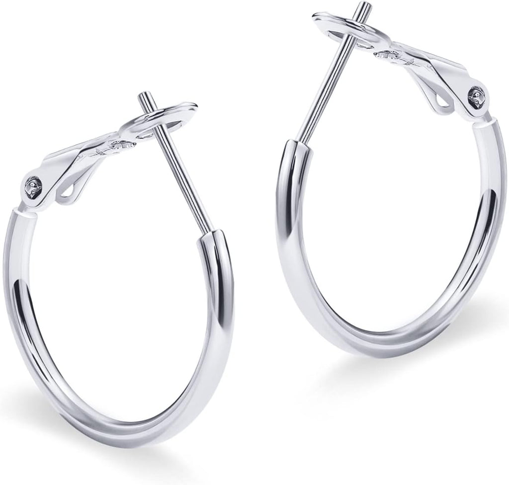 PAVOI Gold Hoop Earrings for Women, 14K Gold Plated Paddle-Back Hoops | Large Hoop Earrings, Lightweight Hoops, Gold Hoops, 925 Sterling Silver Posts