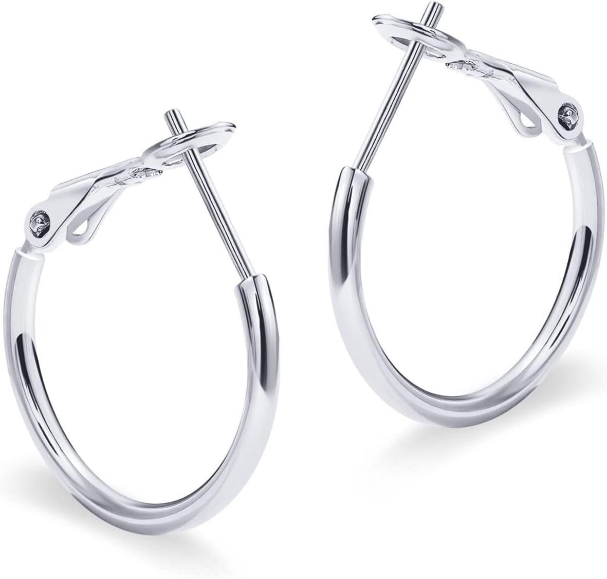 PAVOI Gold Hoop Earrings for Women, 14K Gold Plated Paddle-Back Hoops | Large Hoop Earrings, Lightweight Hoops, Gold Hoops, 925 Sterling Silver Posts