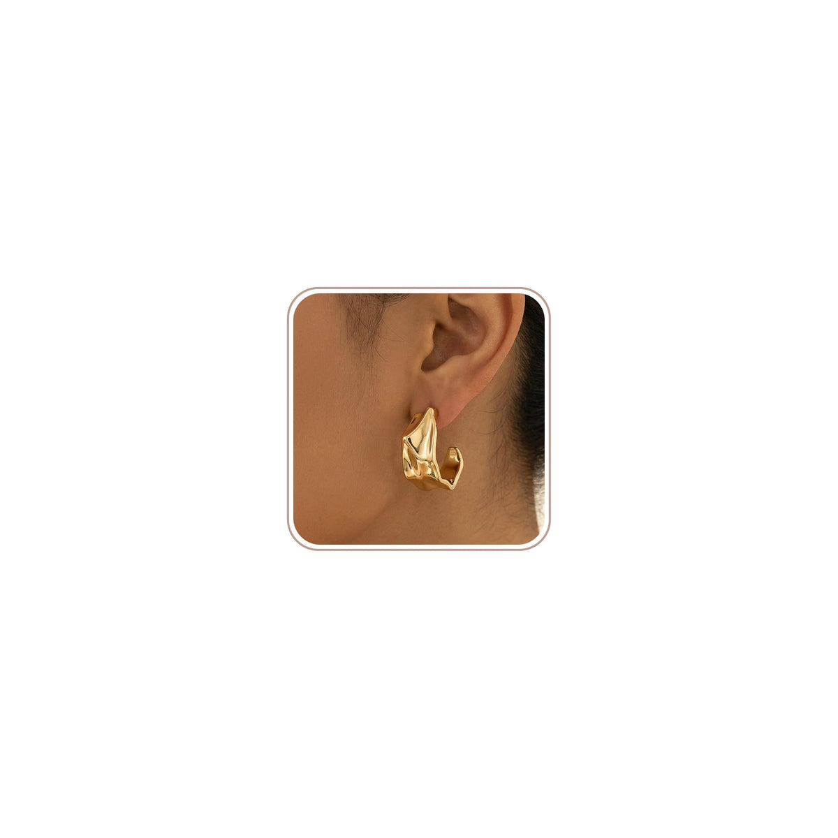 4 Pair Small Gold Hoop Earrings for Women Sensitive Ears - Hypoallergenic 14k Real Gold Plated Hoops Zirconia Cartilage Huggie Earrings Set Helix Piercing Earring Gold Jewelry for Women Gift
