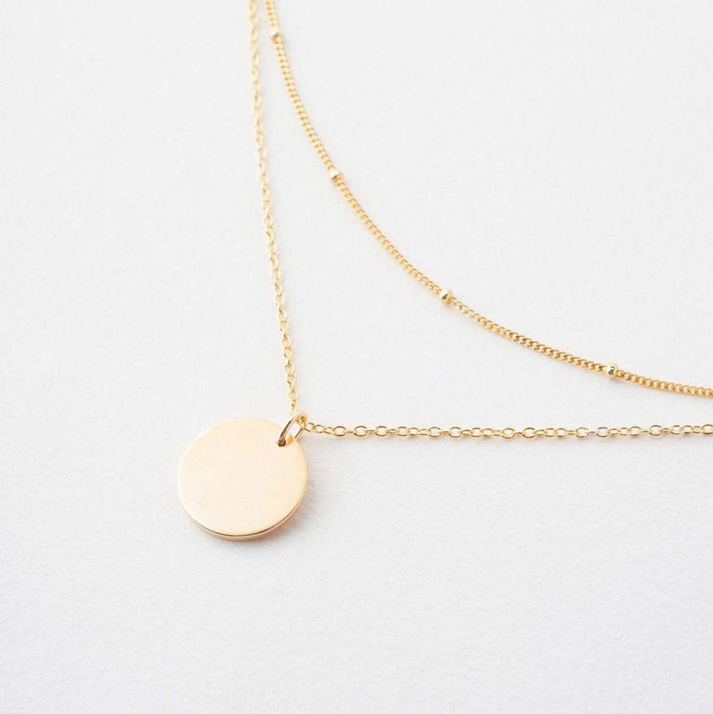 MEVECCO Dainty Pendant Layered Necklaces for Women | 18K Gold Plated Brass, 2-Piece Set With A Choker-Length Upper Layer, Wear Together Or Separately, Refined Everyday Style