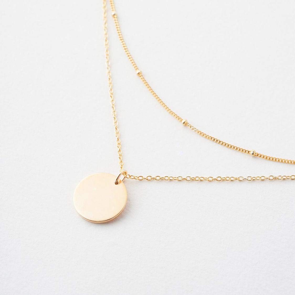 MEVECCO Dainty Pendant Layered Necklaces for Women | 18K Gold Plated Brass, 2-Piece Set With A Choker-Length Upper Layer, Wear Together Or Separately, Refined Everyday Style