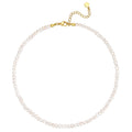 NUZON Natural Freshwater Baroque Pearl Choker Necklace for Women 16’’ | Cultured Pearl Strand Necklace, Various Size & Shape, White Pearl Beaded Necklace, Oval Rice Pearl Layering Summer Jewelry