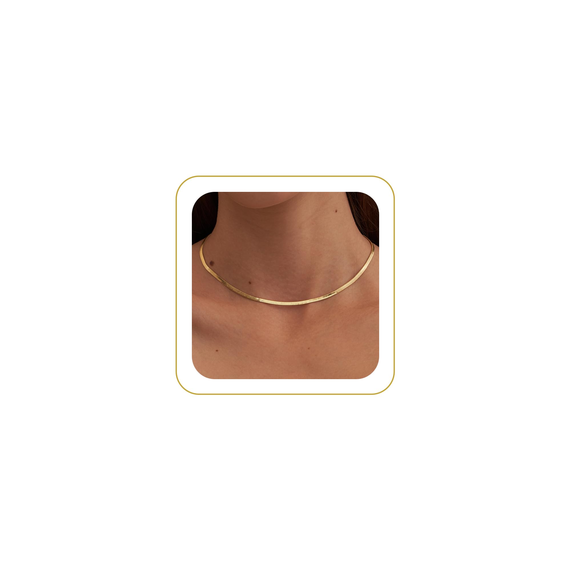 CHESKY Gold Necklace for Women 14K Plated/S925 sterling silver Snake Chain | Dainty Gold Necklace,Thin Chunky Chain,Simple Choker Necklaces for Women,Non tarnish Trendy Jewelry, Gifts for Women