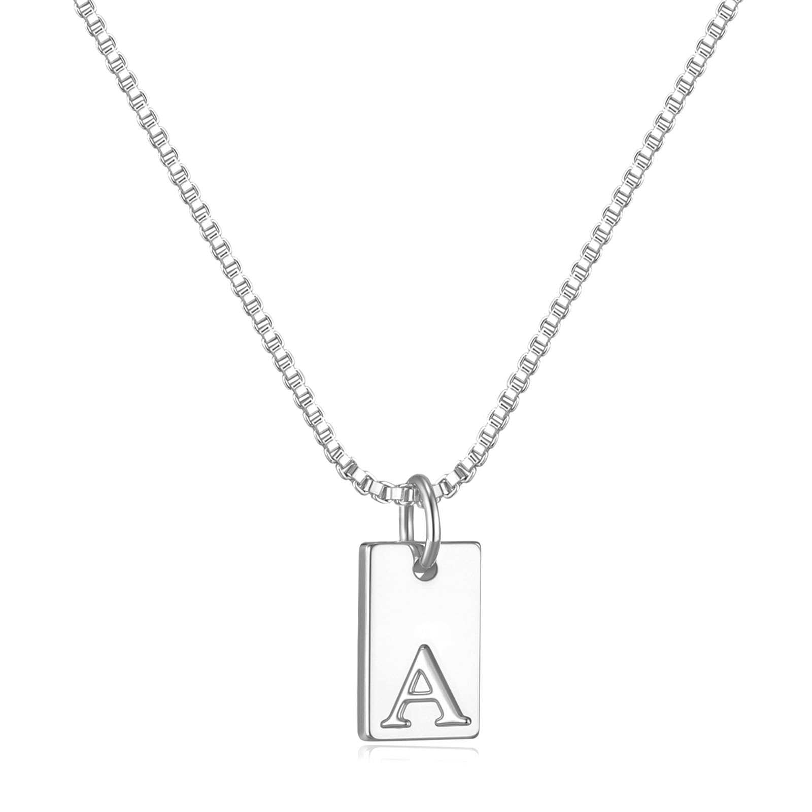Initial Necklaces for Women Silver Plated Letter Necklace Dainty Waterproof Pendant Necklace Personalized Gifts Trendy Silver Jewelry