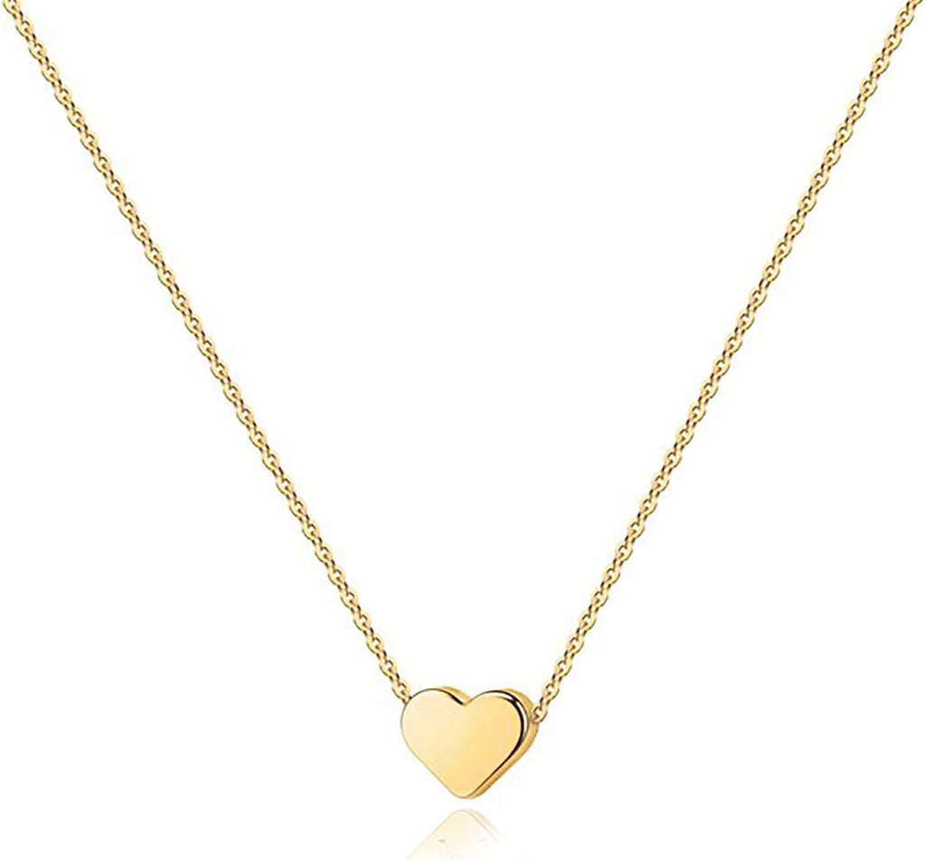 PAVOI 14K Gold Plated Heart Necklaces for Women, Cubic Zirconia Pendant | Cute Dainty Heart Pendants with Cubic Zirconia, Love Jewelry Gifts