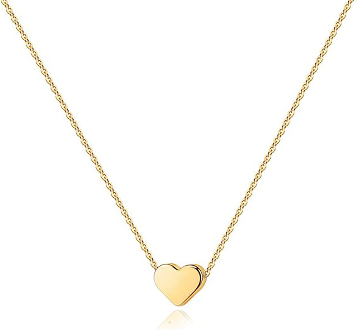 PAVOI 14K Gold Plated Heart Necklaces for Women, Cubic Zirconia Pendant | Cute Dainty Heart Pendants with Cubic Zirconia, Love Jewelry Gifts