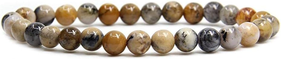 Angelstones Gemstones 6mm Round Beads Healing Crystal Bracelet for women | Natural Gemstone, Handmade Gifts for Women, Healing Crystal Round Beaded Stretch Bracelets, Unisex Jewelry for Women and Men