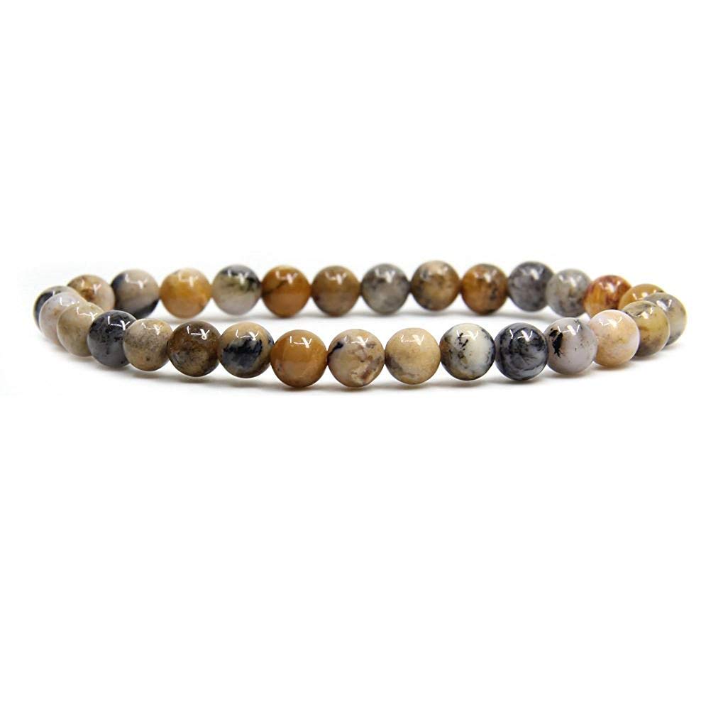 Angelstones Gemstones 6mm Round Beads Healing Crystal Bracelet for women | Natural Gemstone, Handmade Gifts for Women, Healing Crystal Round Beaded Stretch Bracelets, Unisex Jewelry for Women and Men
