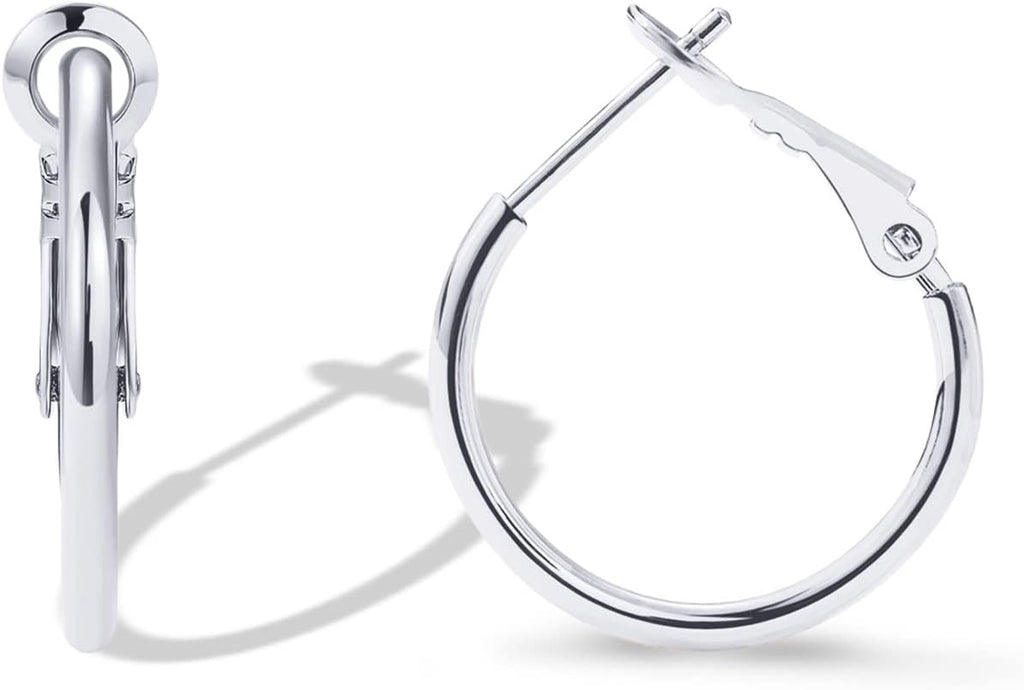 PAVOI Gold Hoop Earrings for Women, 14K Gold Plated Paddle-Back Hoops | Large Hoop Earrings, Lightweight Hoops, Gold Hoops, 925 Sterling Silver Posts