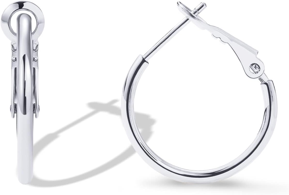 PAVOI Gold Hoop Earrings for Women, 14K Gold Plated Paddle-Back Hoops | Large Hoop Earrings, Lightweight Hoops, Gold Hoops, 925 Sterling Silver Posts