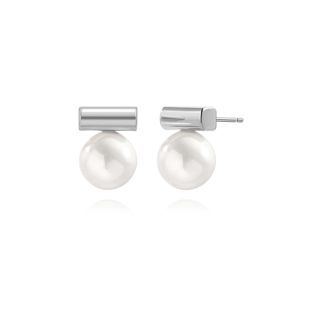925 Sterling Silver Hoop Handpicked AAA+ Quality 7.5-8mm White Freshwater Cultured Pearl Dangle Drop Earrings Jewelry for Women