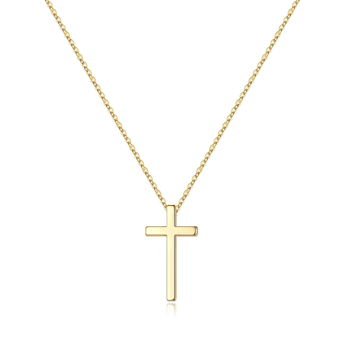M MOOHAM Cross Necklace for Women Girls, Dainty 14K Gold Plated Cross Pendant Necklace Sideways Cross Choker Layered Necklaces for Women Girls