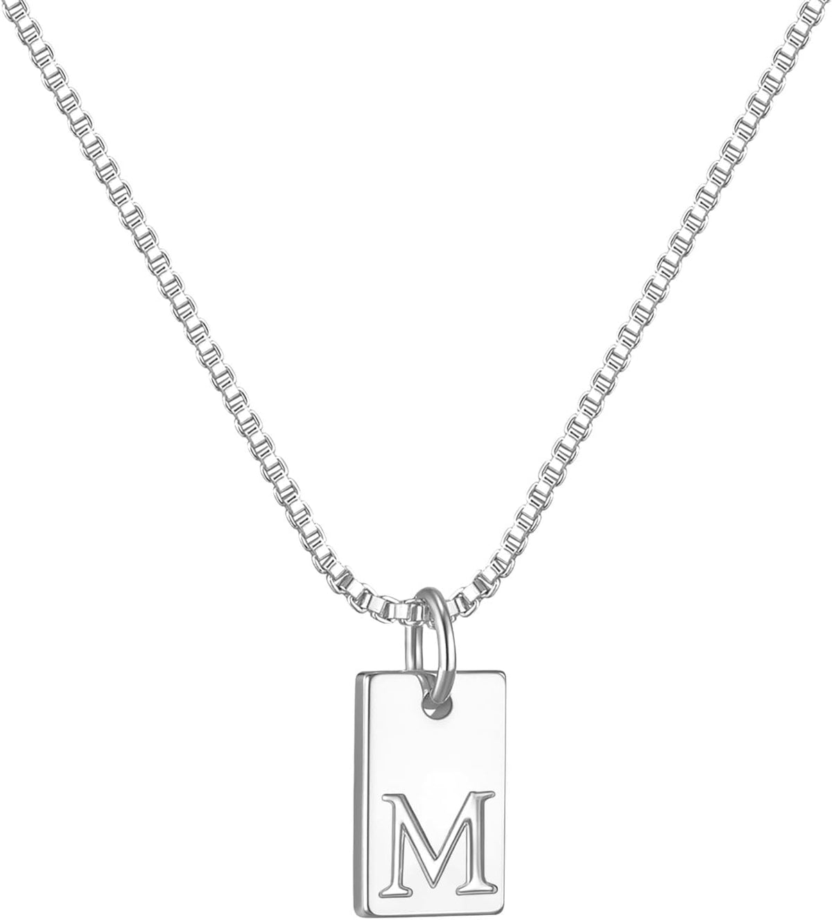 Initial Necklaces for Women Silver Plated Letter Necklace Dainty Waterproof Pendant Necklace Personalized Gifts Trendy Silver Jewelry