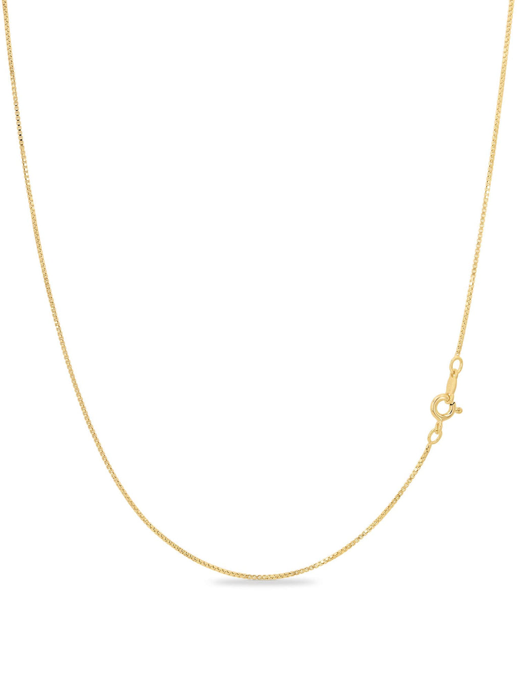 KEZEF Dainty Box Chain Necklace for Women, Gold or Silver, 15-40 Inch | 1mm tarnish-resistant chain in 925 sterling silver, 18K gold or rose gold plated. Nickel-free. Holds pendants securely.