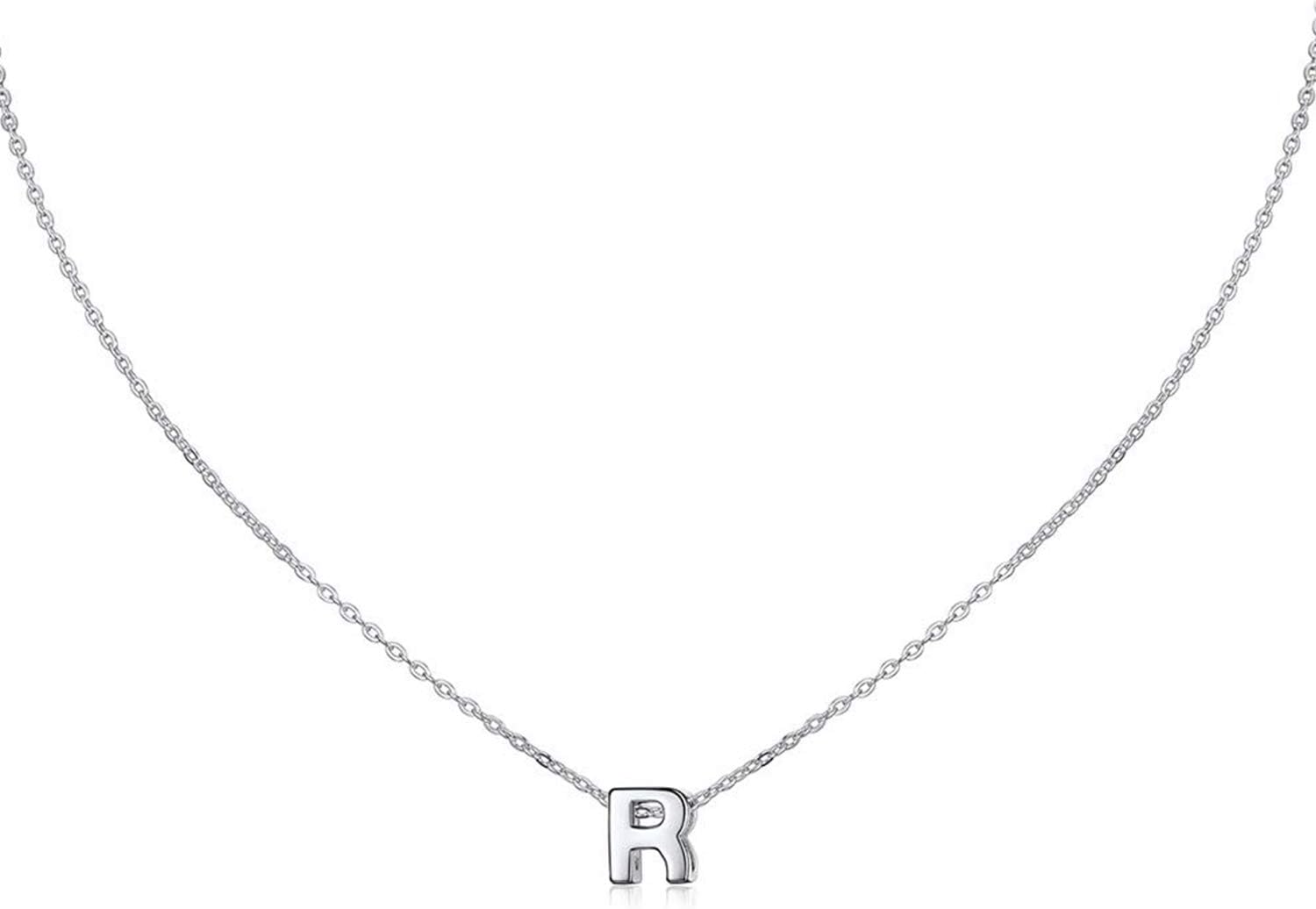 MOMOL Small Initial Necklace for Women Stainless Steel Tiny Letter Necklace Personalized Name Necklace