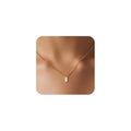 HERIER Diamond Pendant Necklace for Women, Dainty Gold Necklace 14k Gold Plated Paperclip Choker Necklaces Cute Open Oval Necklaces Simple Gold Necklace Jewelry Gifts for Women Trendy