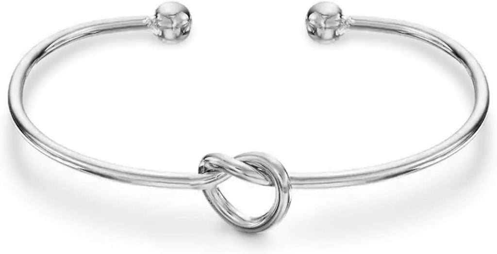 PAVOI 14K Gold Plated Forever Love Knot Infinity Bangle Bracelets for Women | Gold Bangle Bracelet for Women