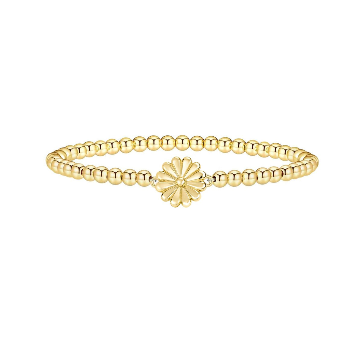 Gold Bracelets for Women 14K Gold Beaded Bracelets Stackable Bracelets for Women Gold Charm Bracelet Non Tarnish Gold Jewelry for Women Trendy