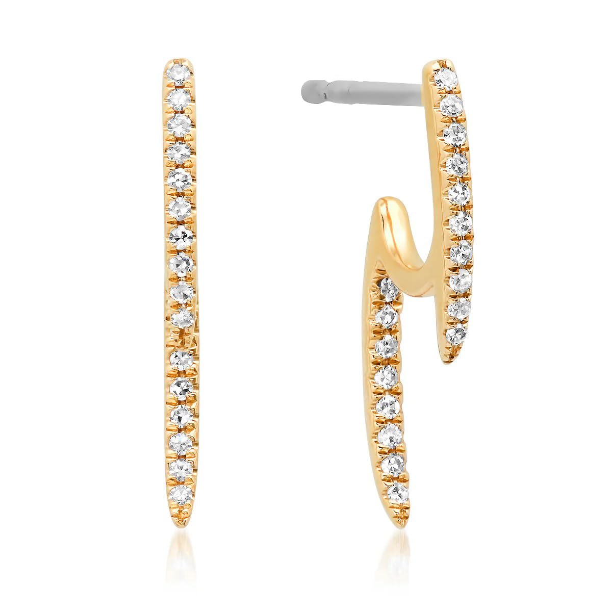 14K Gold Plated Illusion Stud Earrings for Women | Triple Huggie Hoop Earrings for One Hole| Trendy Simple Hypoallergenic Fashion Accessories Gold Jewelry Gifts for Womens