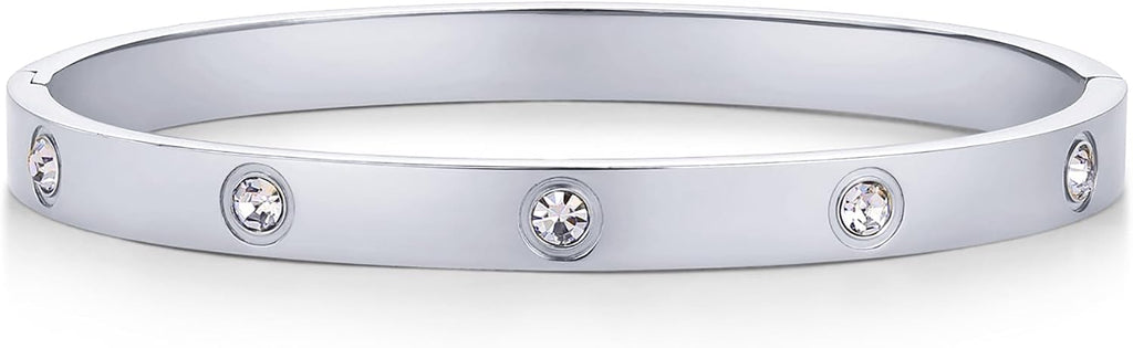 PAVOI Waterproof Bracelet for Women, 14K Gold Plated Bangle Cubic Zirconia | CZ Hinge Bracelet Stack, Stainless Steel Summer Jewelry Gifts