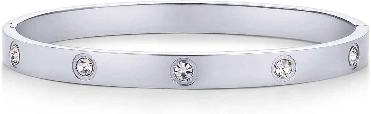 PAVOI Waterproof Bracelet for Women, 14K Gold Plated Bangle Cubic Zirconia | CZ Hinge Bracelet Stack, Stainless Steel Summer Jewelry Gifts