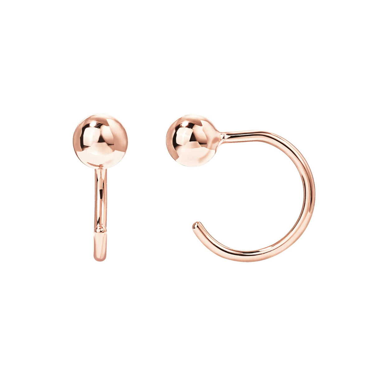 PAVOI 14K Gold Plated Half Hoop Earring for Women, Cartilage Huggie Earring | Hypoallergenic 925 Sterling Silver Earrings, Dainty Huggie Hoop Earrings