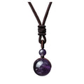 Jovivi Healing Crystals Necklace Natural Tiger Eye Amethyst Lucky Blessing Protection Chakra Beads Stone Pendant for Women Men Adjustable