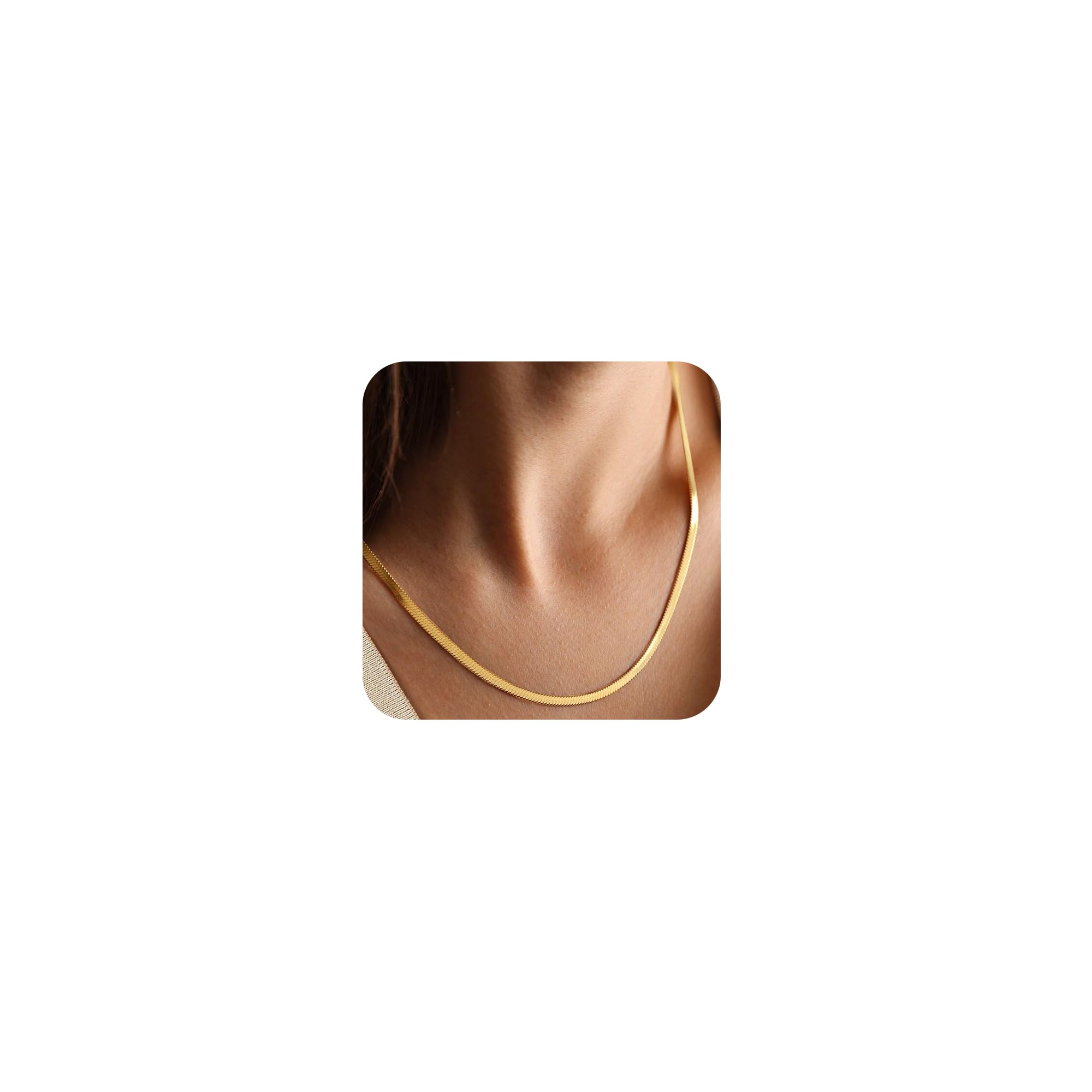 CHESKY Gold Necklace for Women 14K Plated/S925 sterling silver Snake Chain | Dainty Gold Necklace,Thin Chunky Chain,Simple Choker Necklaces for Women,Non tarnish Trendy Jewelry, Gifts for Women