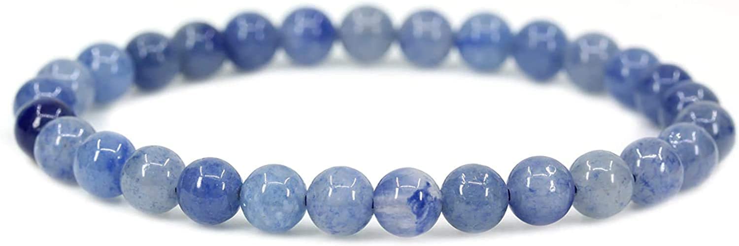 Angelstones Gemstones 6mm Round Beads Healing Crystal Bracelet for women | Natural Gemstone, Handmade Gifts for Women, Healing Crystal Round Beaded Stretch Bracelets, Unisex Jewelry for Women and Men