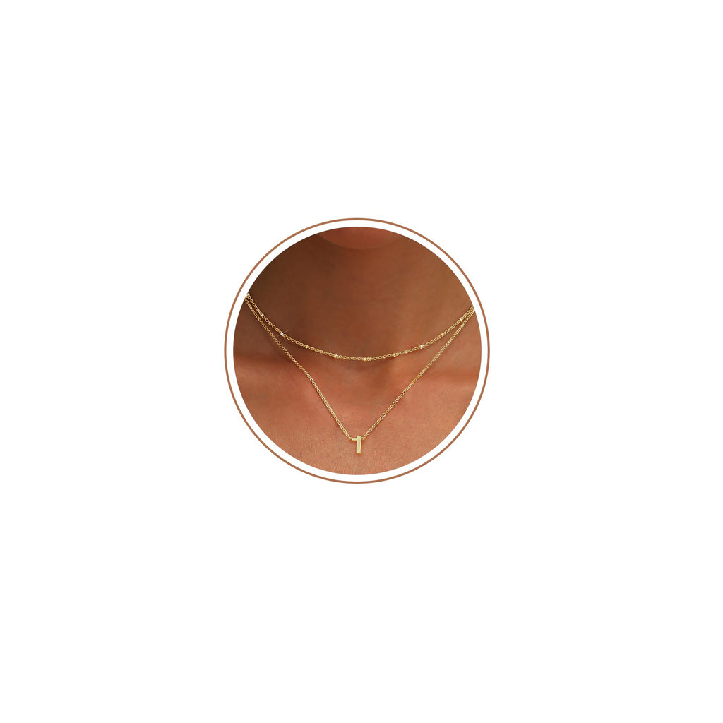Number Necklace for Women, 14K Gold Plated Layered Chain Number Pendant Jewelry Gifts for Sister Mom Girlfriend Daughter