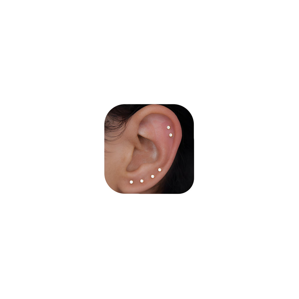 10 Pairs Small Stud Earrings for Women Hypoallergenic Multiple Piercings | Clear Sparkle, Lightweight Comfort for Everyday Wear, Second Third Hole Styling, Helix Ready, Easy to Stack, Minimal Look