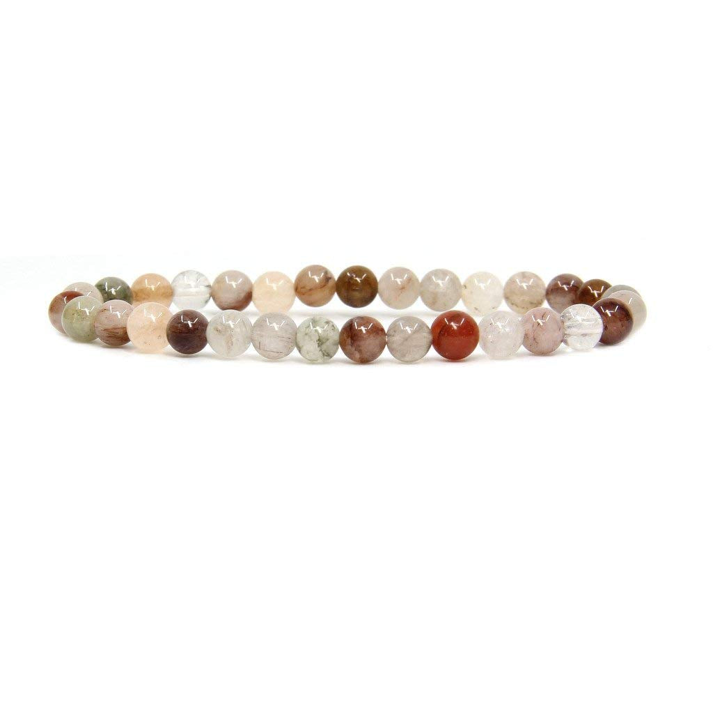 Angelstones Gemstones 6mm Round Beads Healing Crystal Bracelet for women | Natural Gemstone, Handmade Gifts for Women, Healing Crystal Round Beaded Stretch Bracelets, Unisex Jewelry for Women and Men