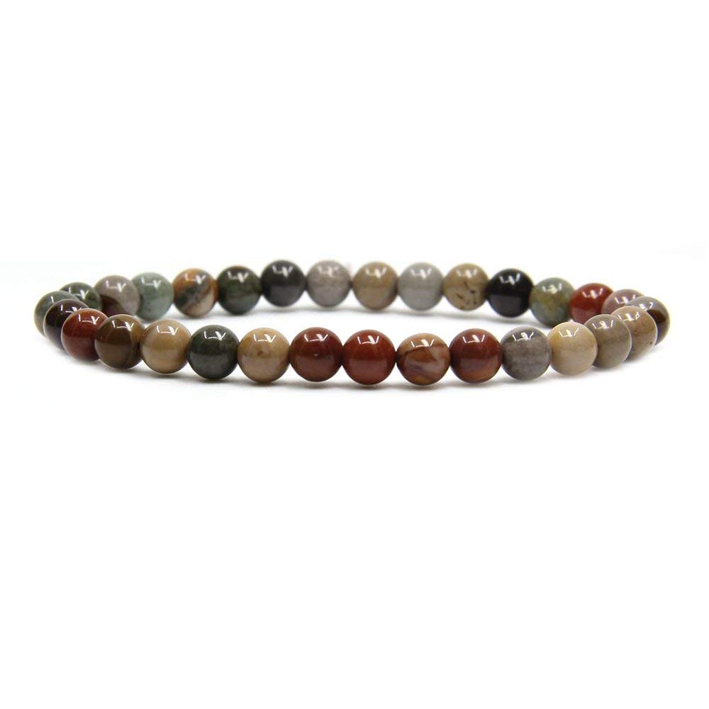 Angelstones Gemstones 6mm Round Beads Healing Crystal Bracelet for women | Natural Gemstone, Handmade Gifts for Women, Healing Crystal Round Beaded Stretch Bracelets, Unisex Jewelry for Women and Men