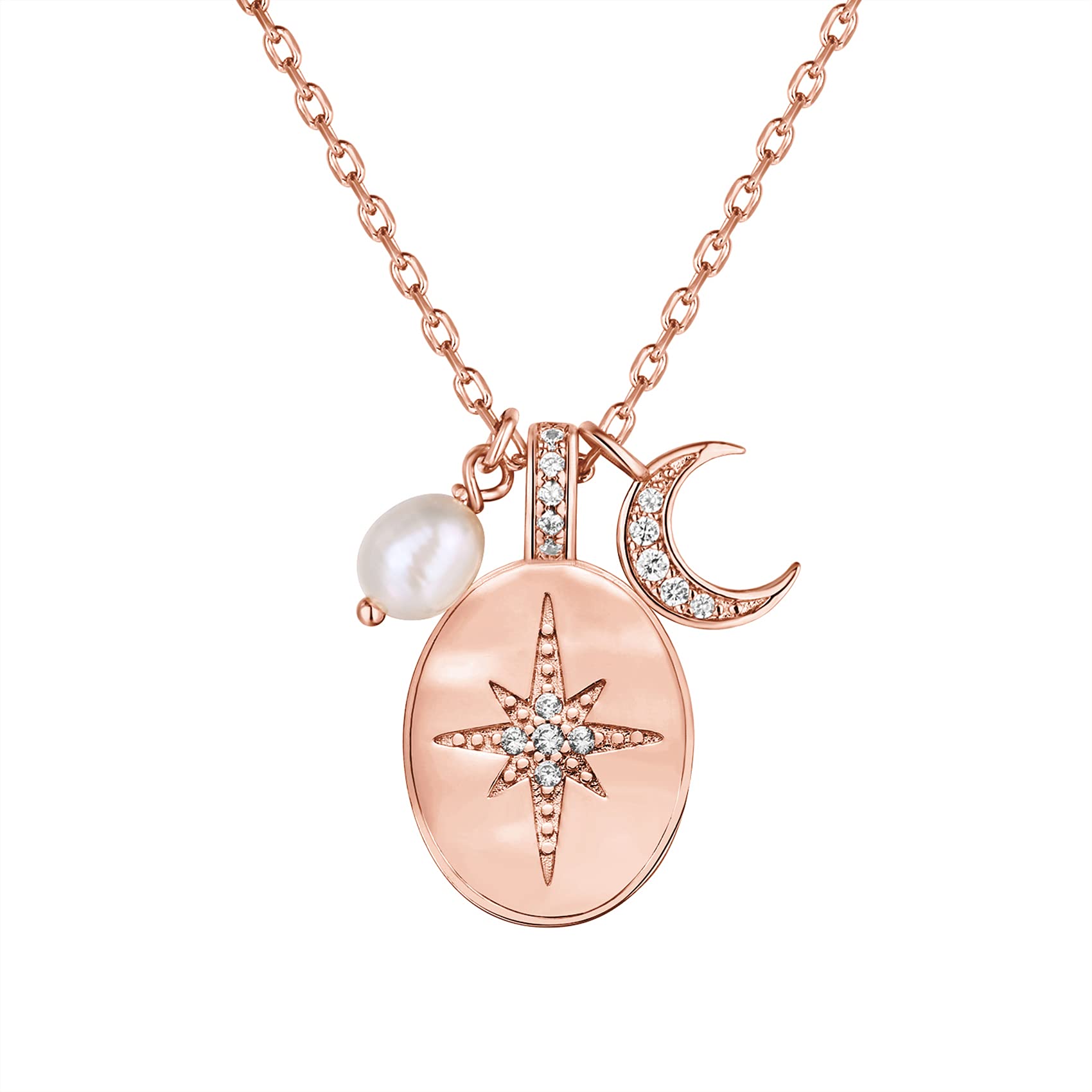 PAVOI 14K Gold Plated Engraved Coin Pendant Necklaces for Women | Byzantine Coin Pendants, Cute Celestial Necklaces Jewelry Gifts