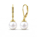 Genuine Freshwater Pearl Earrings for Women 14K Gold Plated | Lucky Four-leaf Clover/Irish Celtic Knot Design, Cultured Freshwater Pearls, Hypoallergenic Silver, Elegant Gift for Women