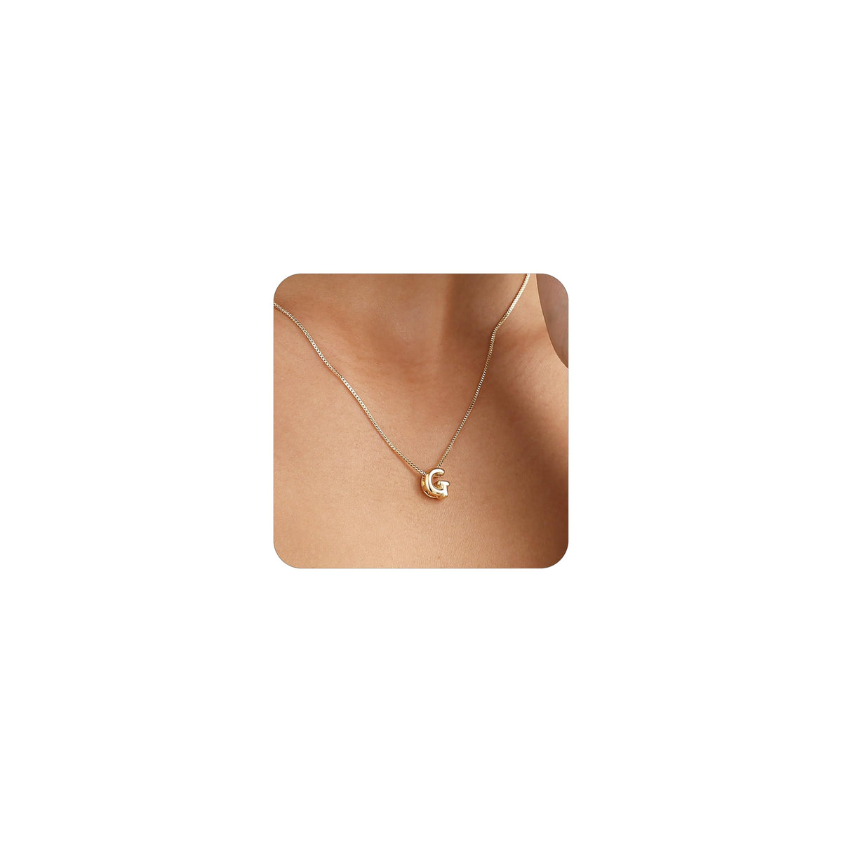 14K Gold Plated Bubble Letter Necklace, Tarnish Free and Waterproof Dainty Initial Necklace for Women, Trendy Personalized Gold Jewelry Gift for Her