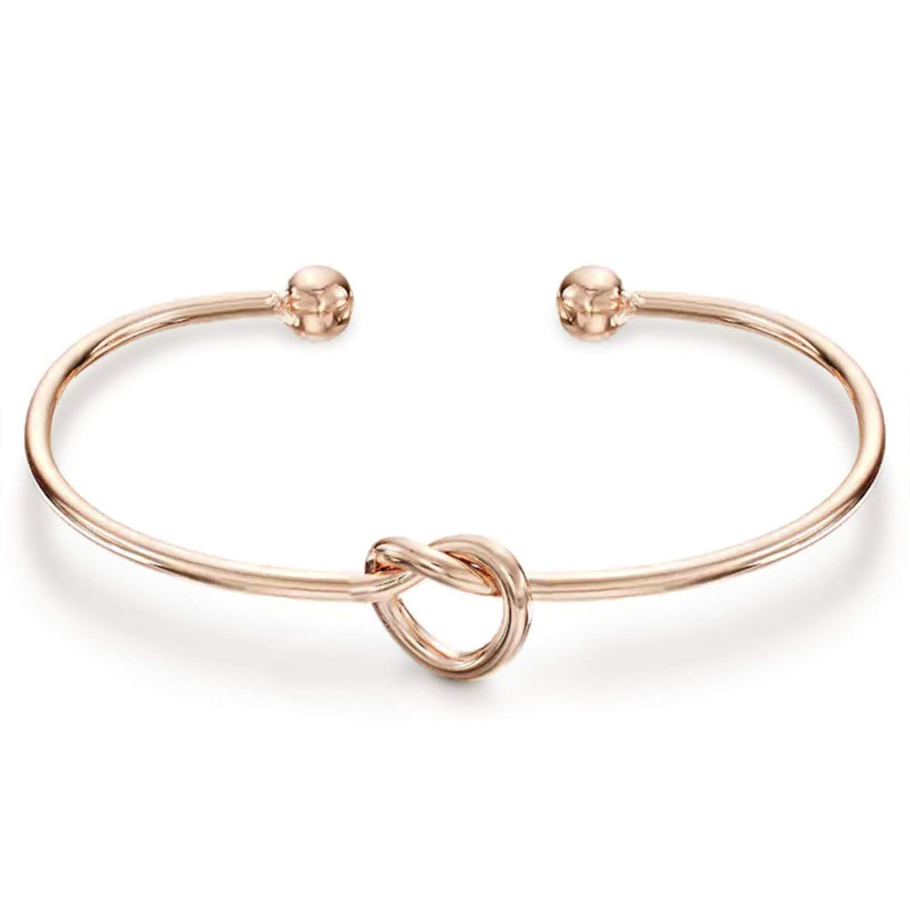 PAVOI 14K Gold Plated Forever Love Knot Infinity Bangle Bracelets for Women | Gold Bangle Bracelet for Women