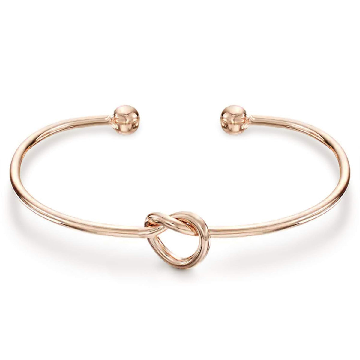 PAVOI 14K Gold Plated Forever Love Knot Infinity Bangle Bracelets for Women | Gold Bangle Bracelet for Women