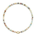 CONRAN KREMIX Colorful Stone Beaded Necklace for Women,Natural Gemstone Bead Choker Necklaces Boho Summer Beach Layering Necklace Jewelry Gift for Women